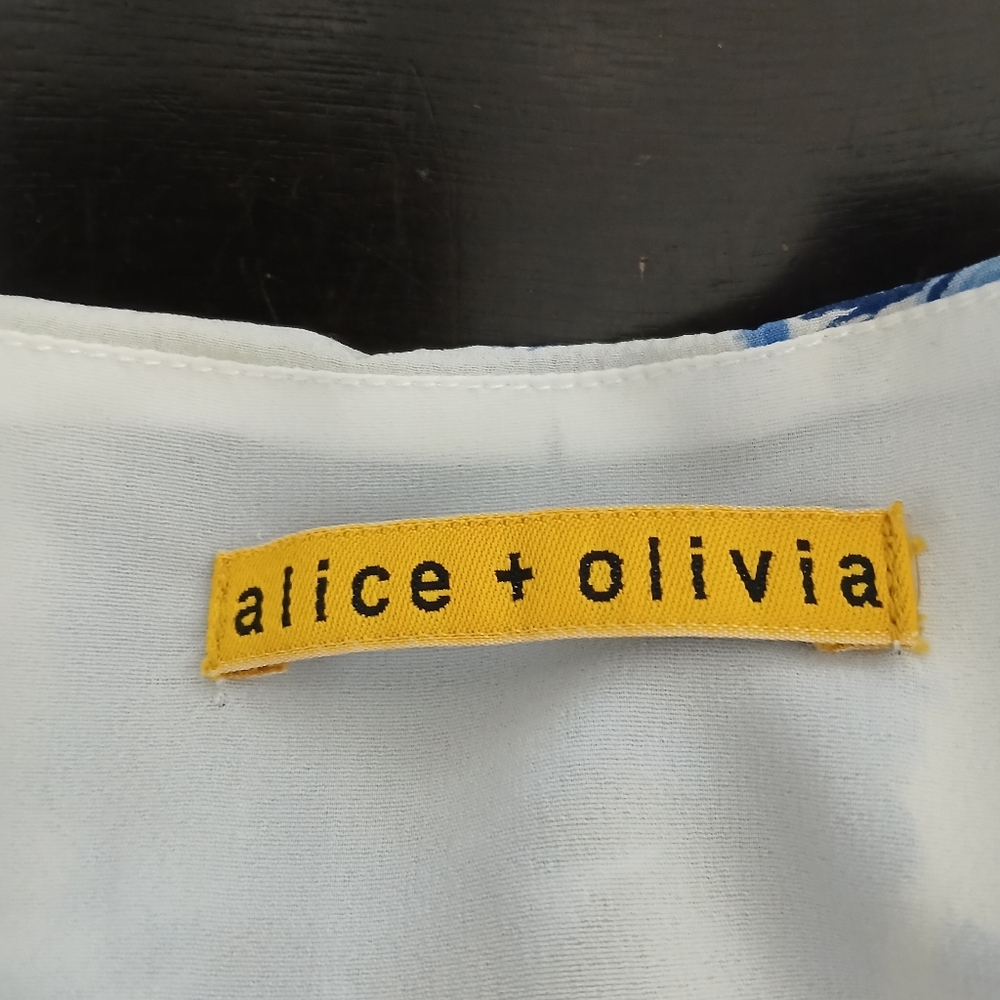 Alice + Olivia Blue Floral Midi Dress - Picture 12 of 12
